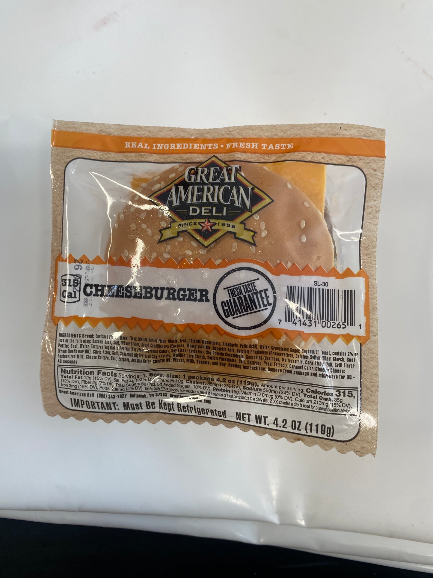 Great American Deli Cheeseburger 4.2oz