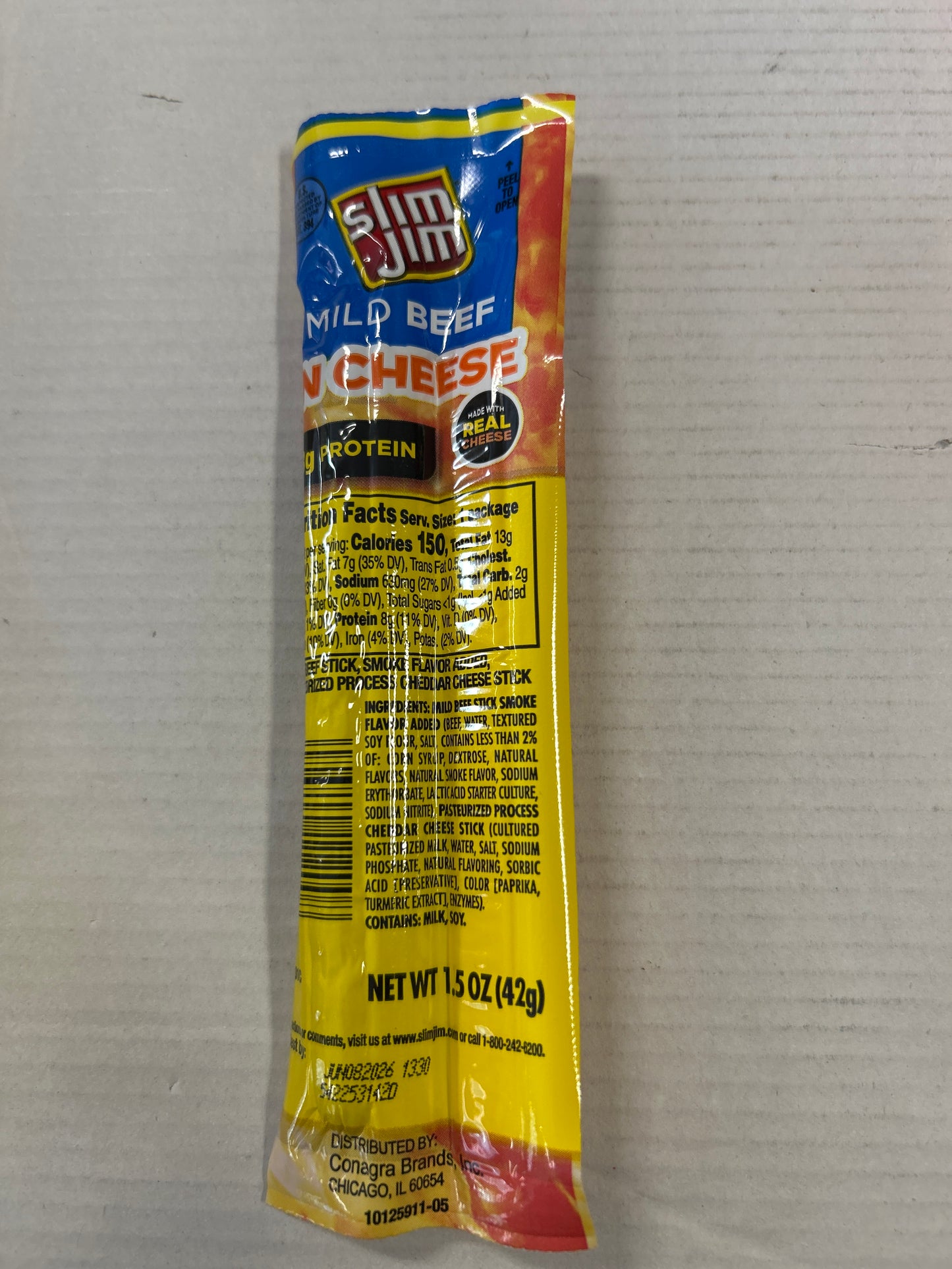 Slim Jim Mild Beef N Cheese 1.5 oz