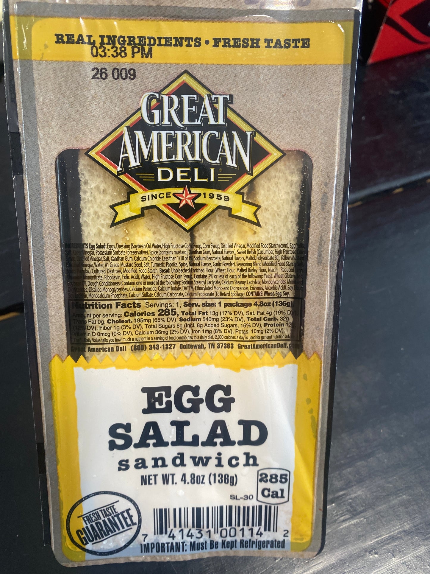 Great Deli Egg Salad Sandwich 4.8oz