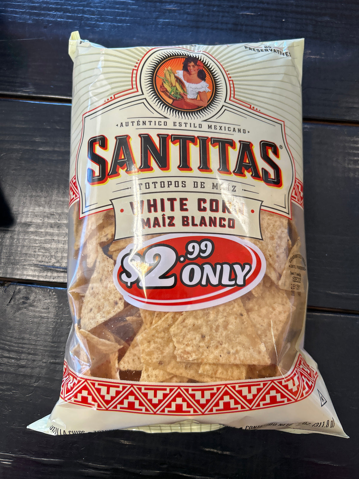 Saniya’s White Corn Chips         11 oz bag