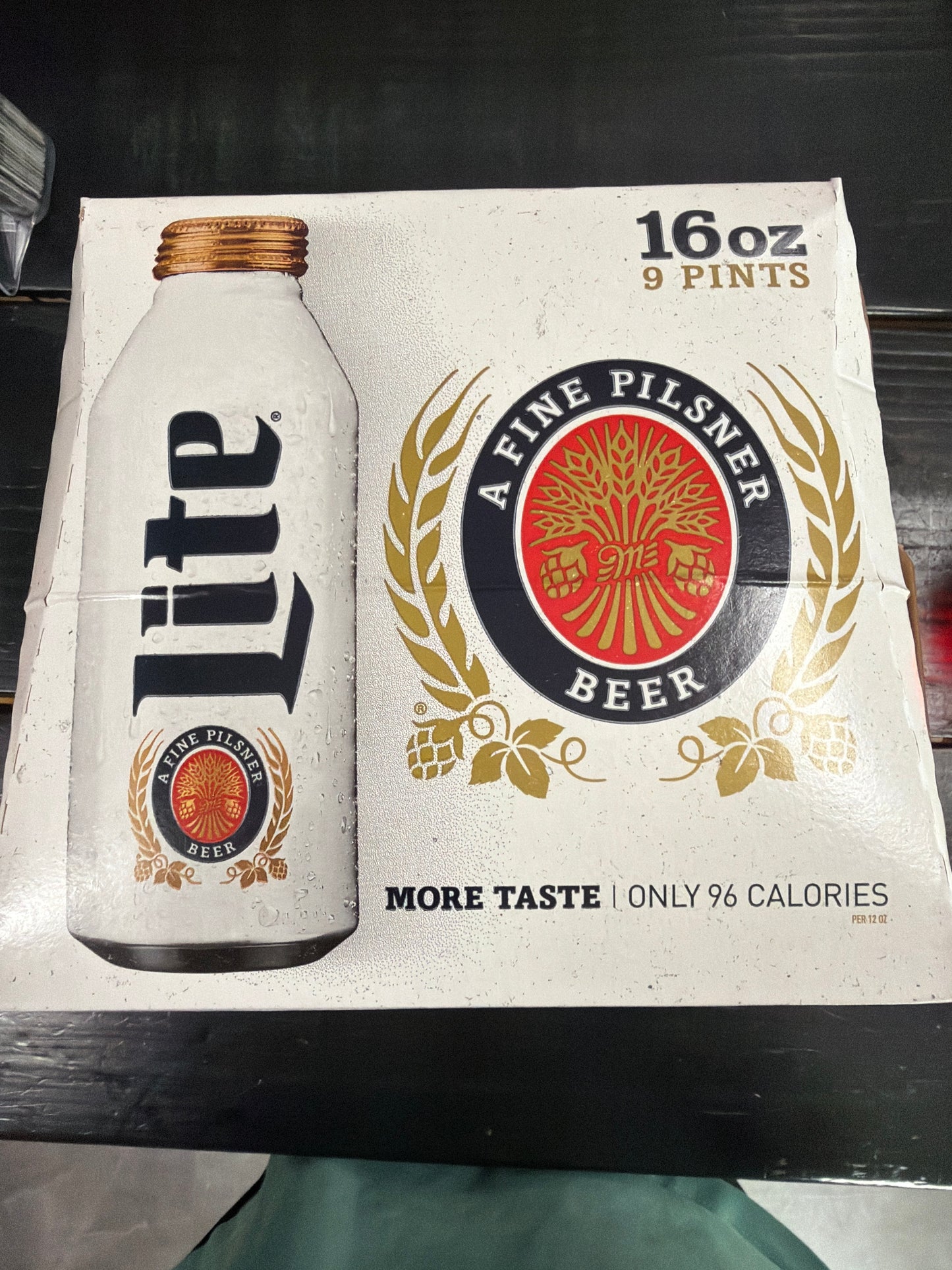 Miller Lite 9pk 16oz Aluminum cans