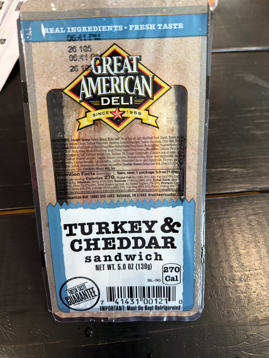 Great American Deli Turkey and cheddar Sandwhich