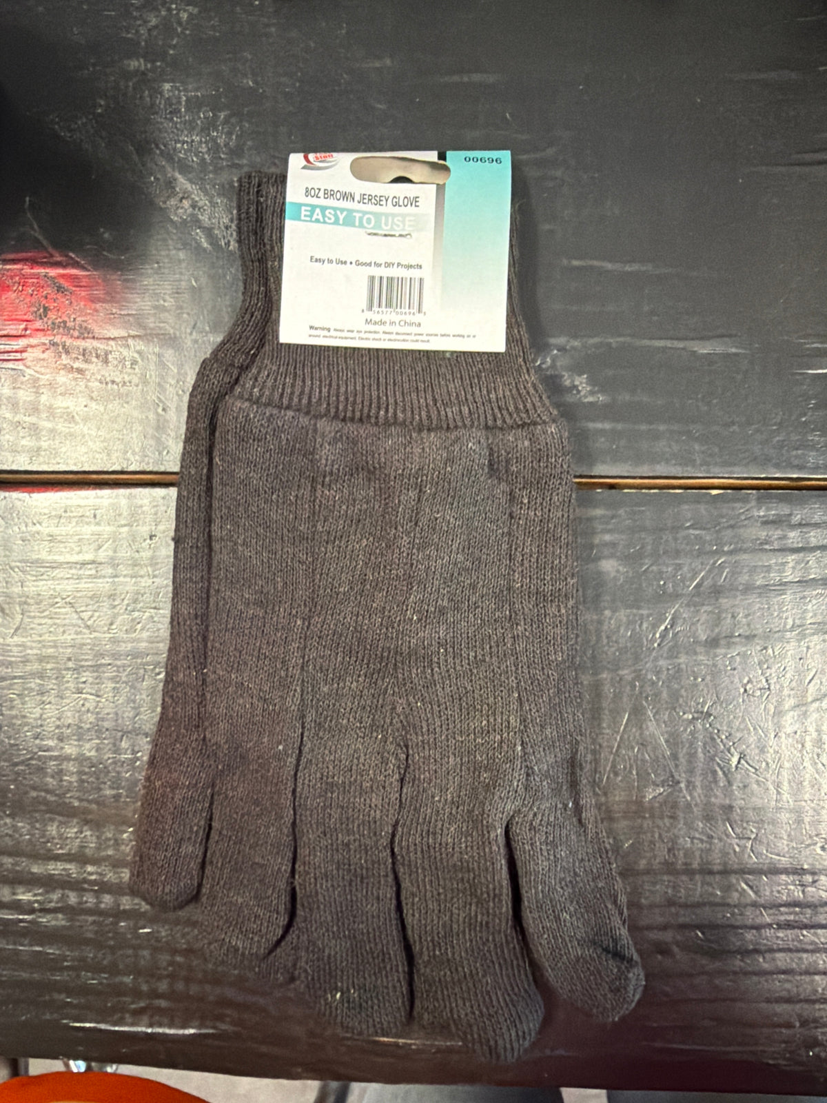 Brown jersey gloves