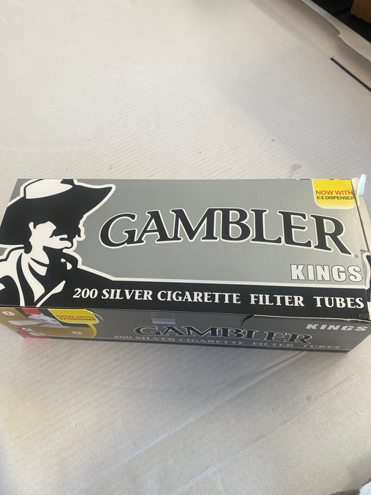 Gambler Silver Cigarette Tubes Kings