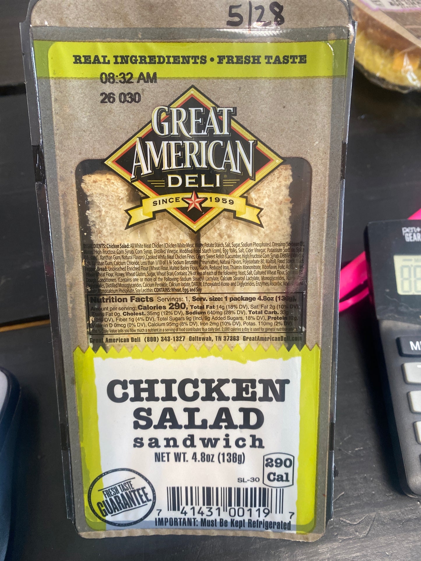 Great American Deli Chicken Salad sandwich 4.8oz