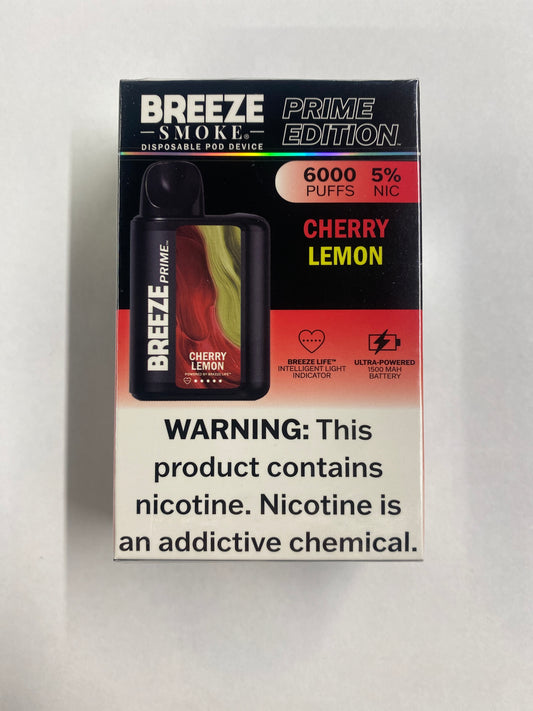 Breeze Prime Cherry Lemon 6000 puffs 5%nic