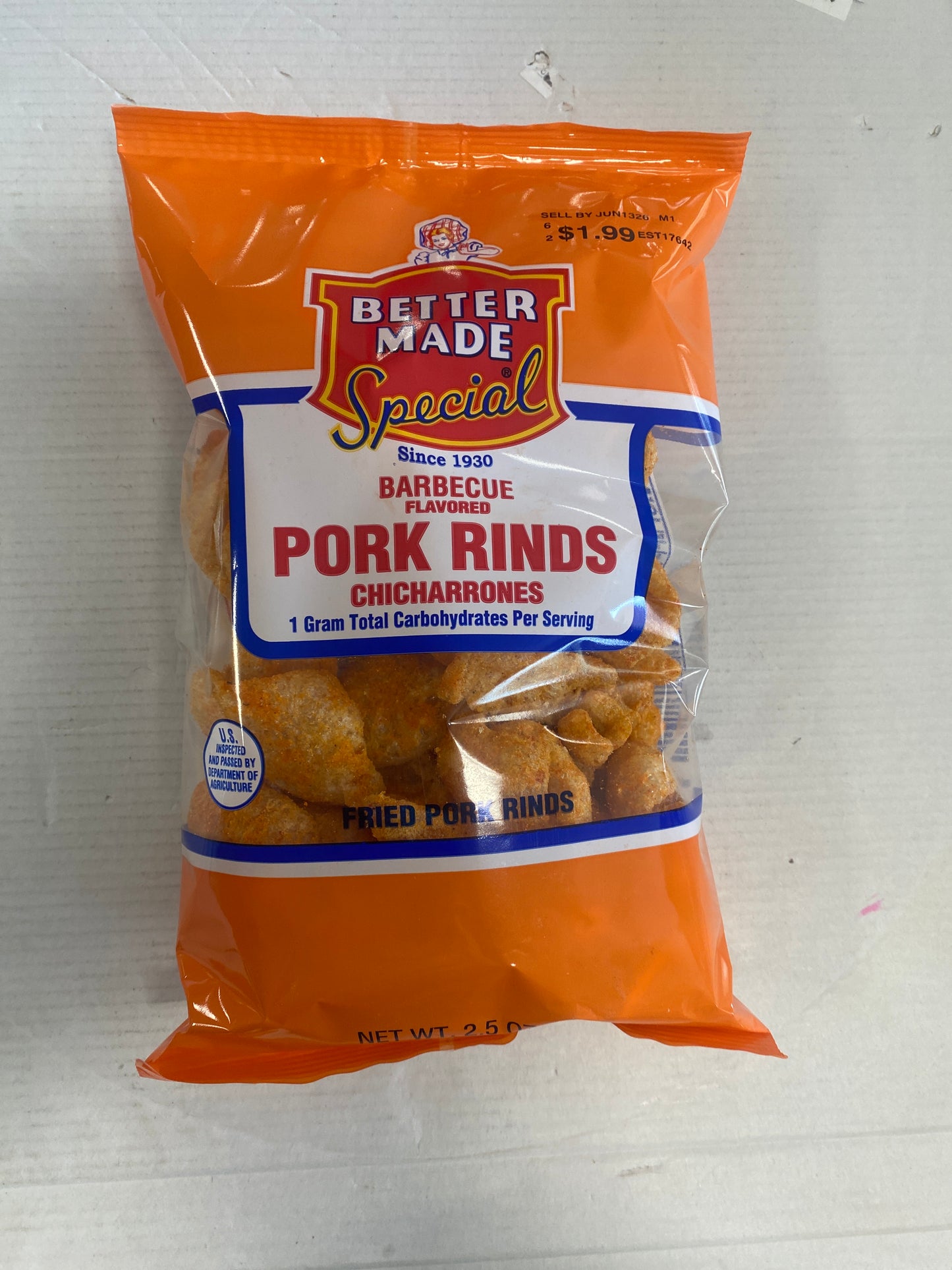 Better Made Pork Rinds Barbecue 2.5oz