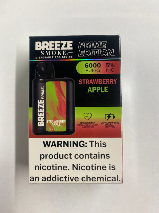 Breeze Prime Strawberry Apple 6000 Puffs 5%nic
