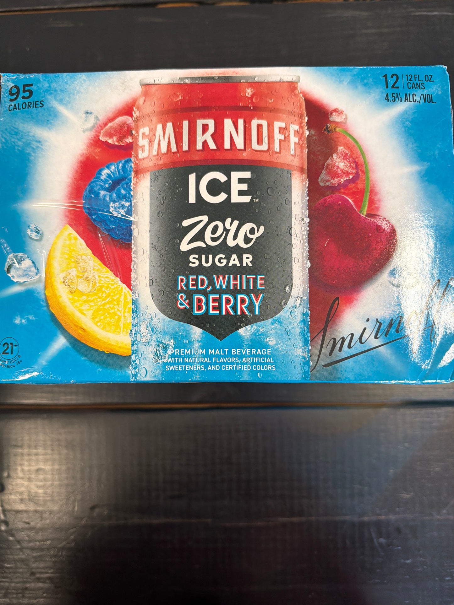 Smirnoff Ice Zero Sugar Red White and Blue 12pk 12oz cans