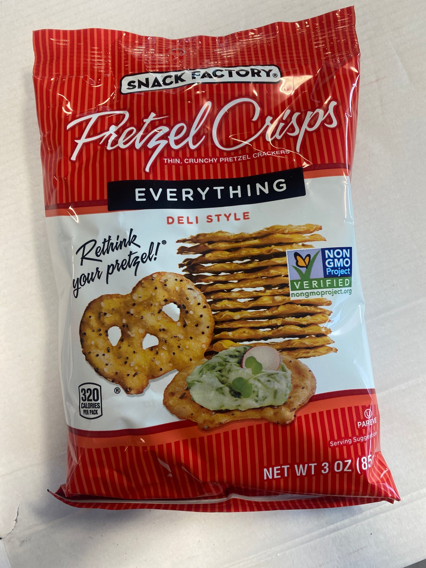 Snack Factory Pretzel Crisps Everything 3oz