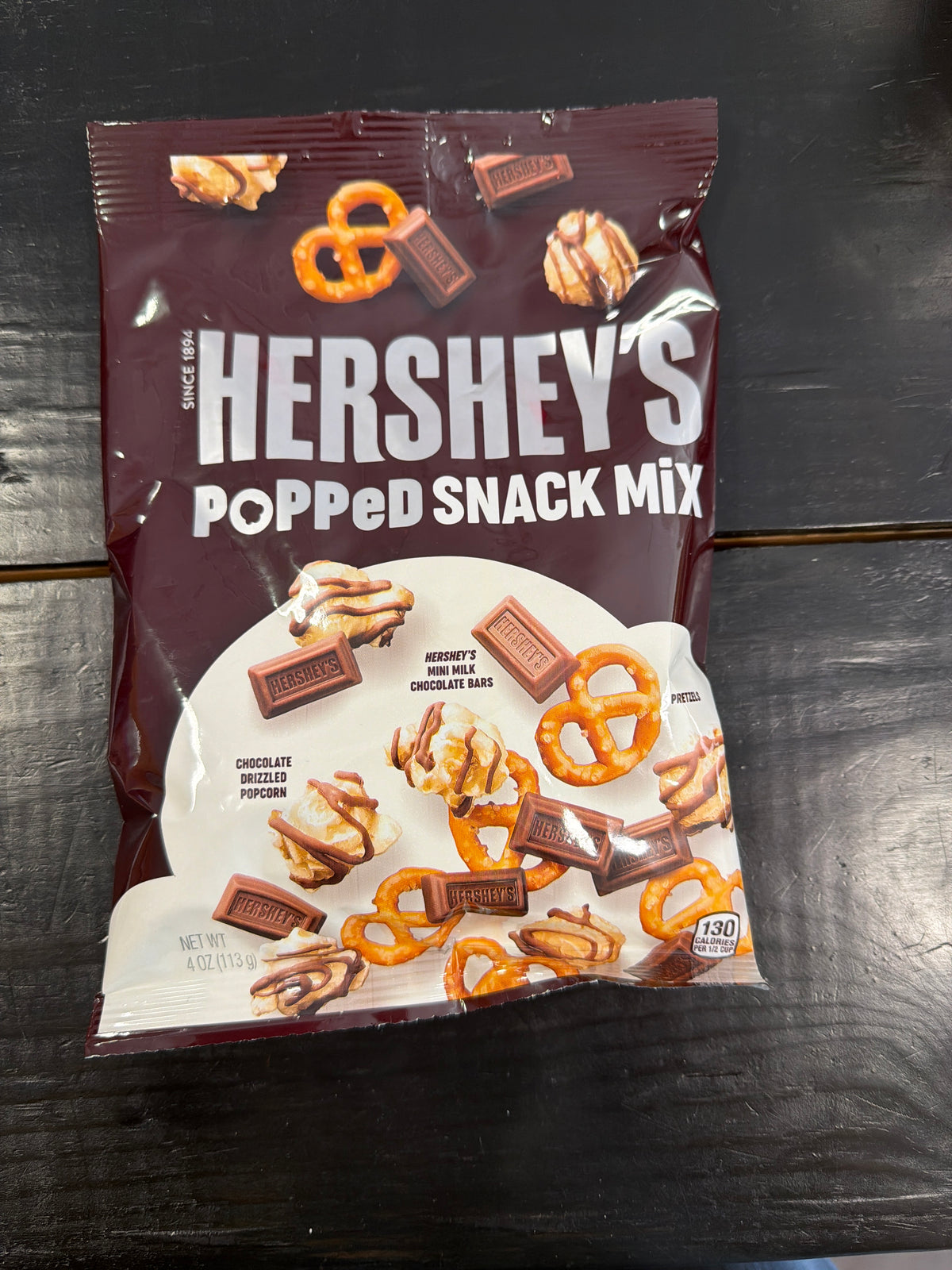 Hershys popped snack mix 4oz
