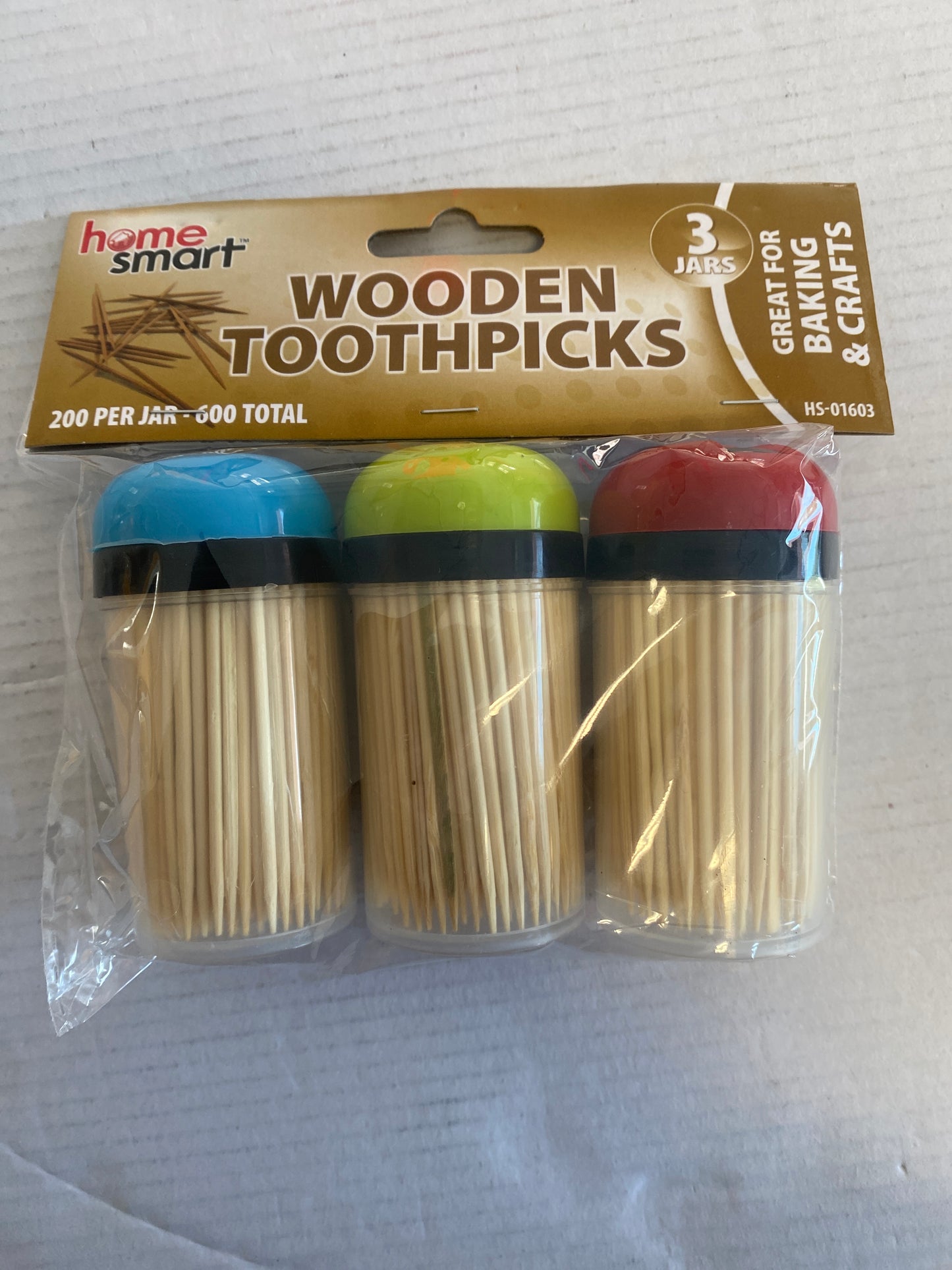 Home Smart Wooden Tooth Picks 3 Pack