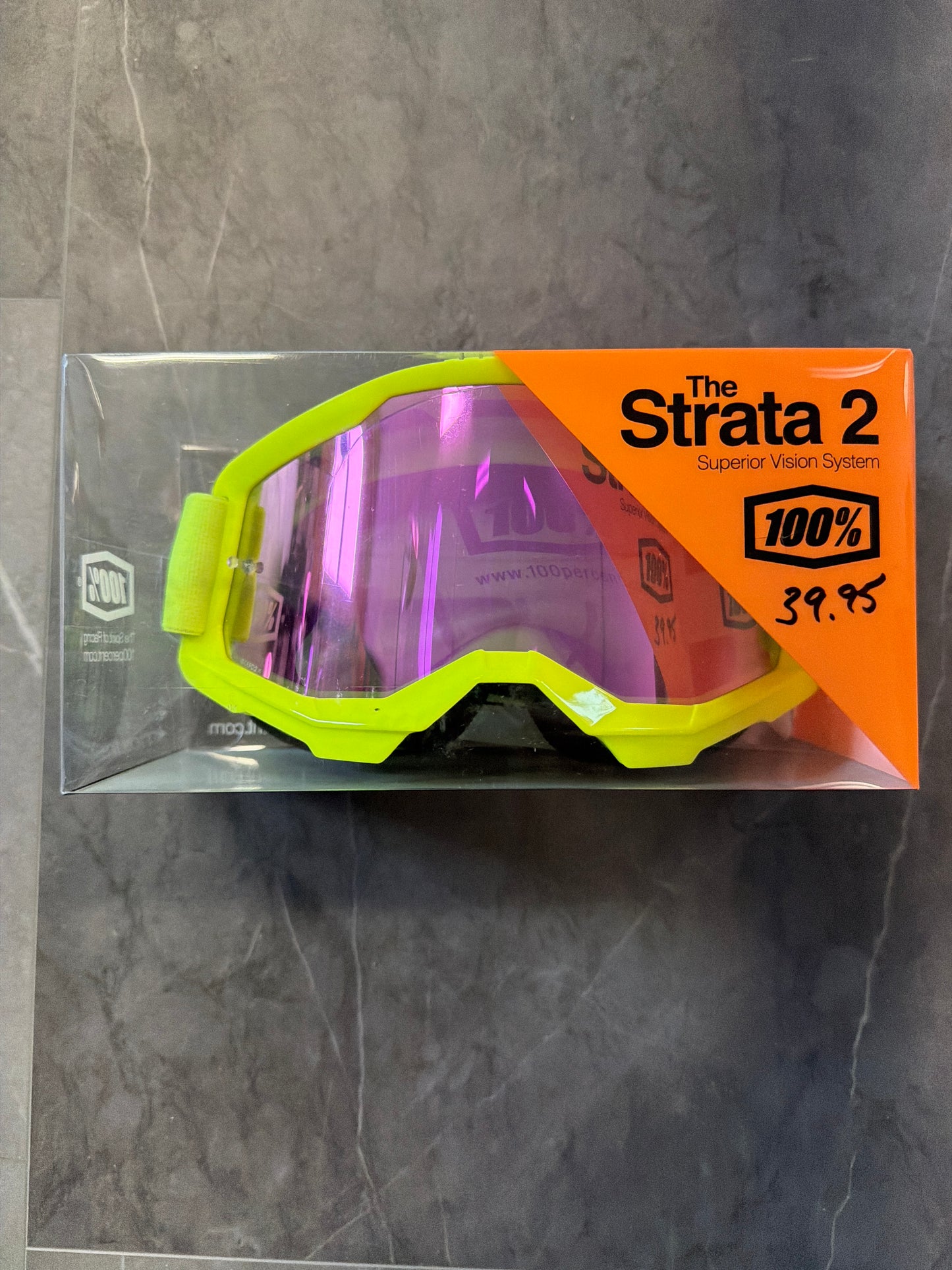 100% Strata 2 Goggle Yellow