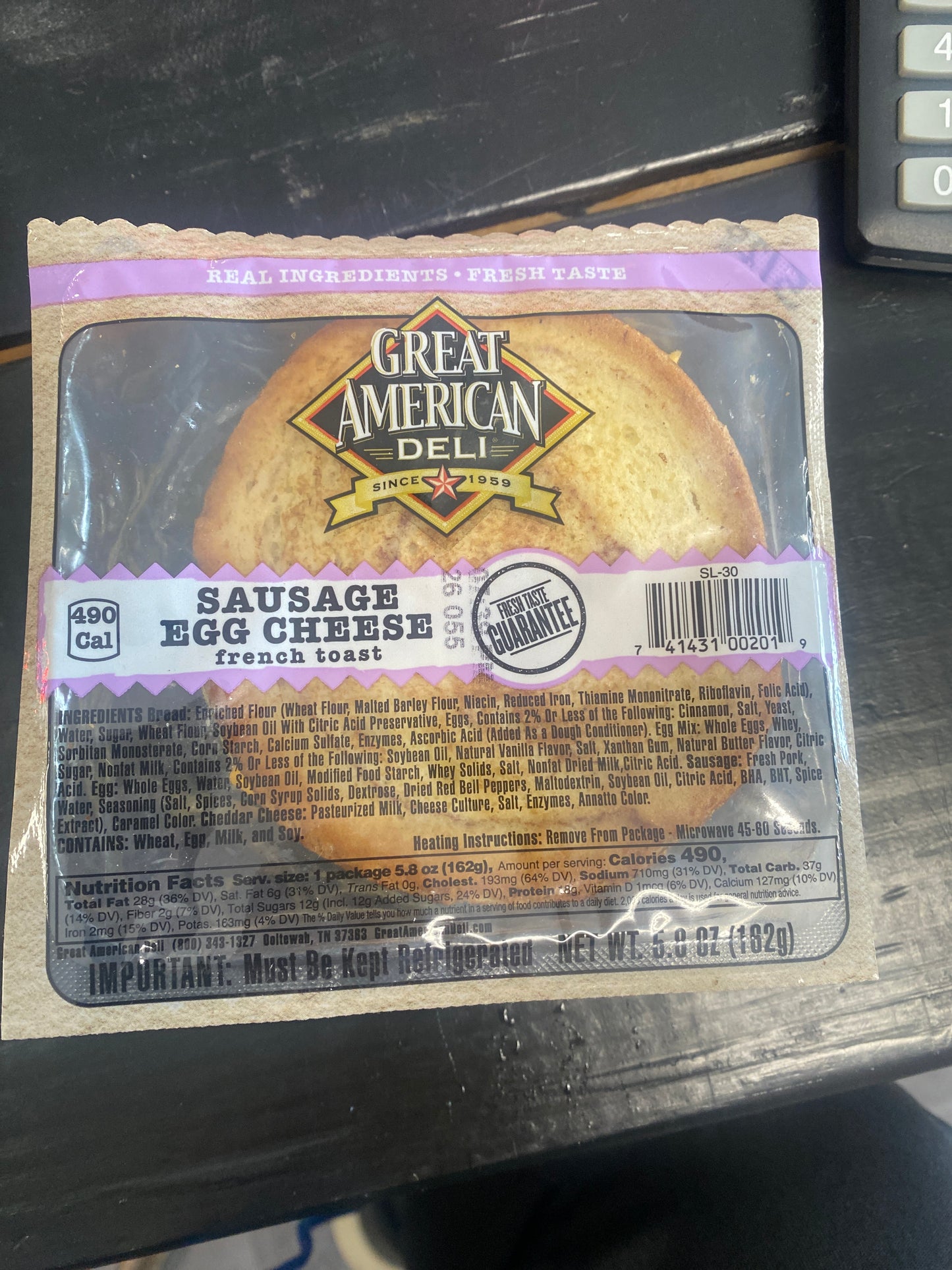 Great American Deli Sausage Egg Cheese French Toast sandwich
