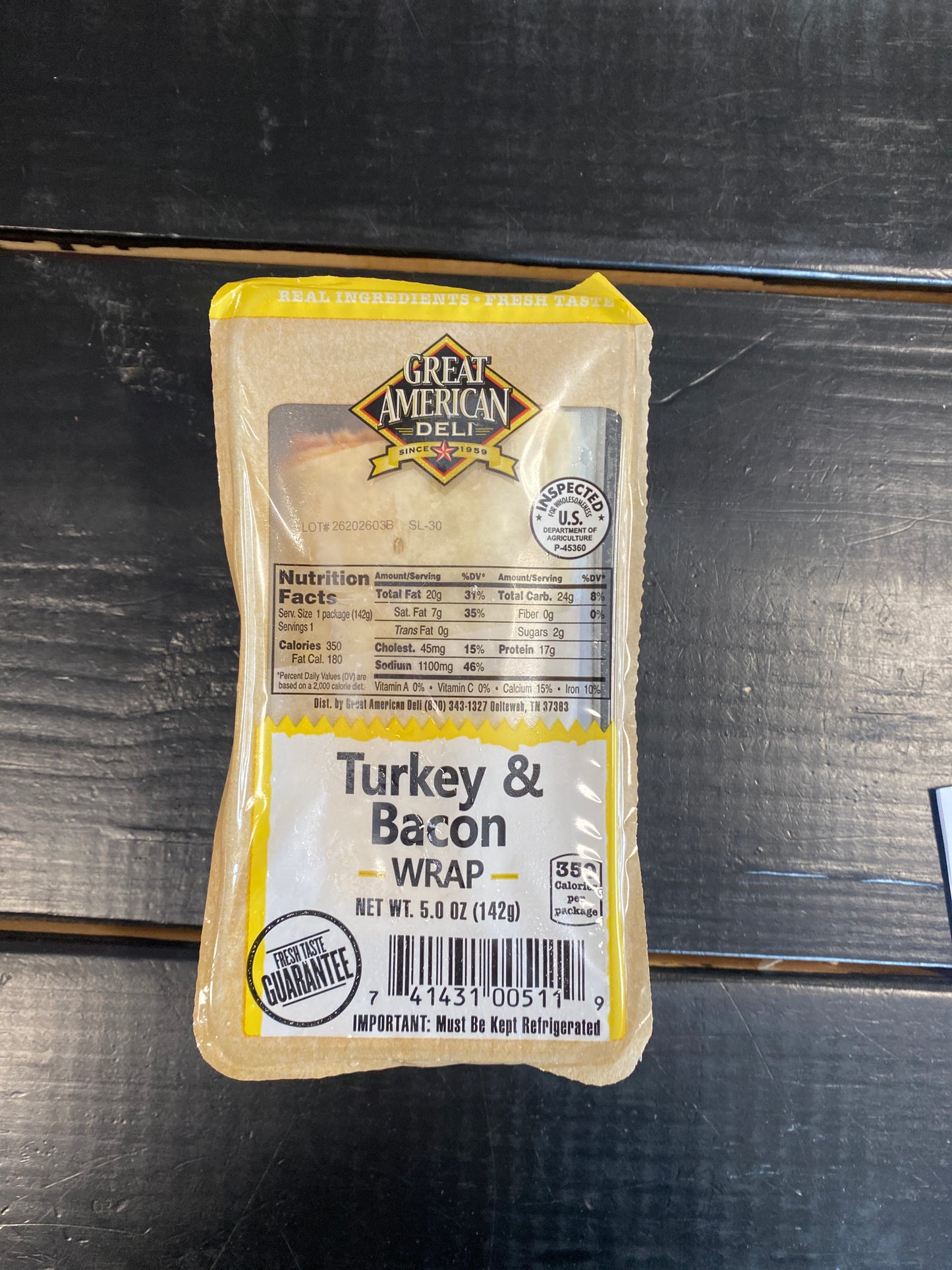Great Deli Turkey Bacon Wrap 5oz