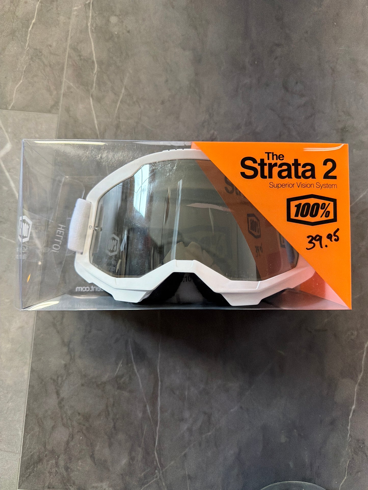 100% Strata 2 Goggle White