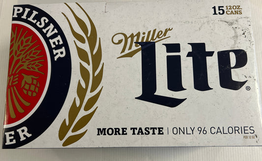 Miller Lite 15 pack 12oz cans