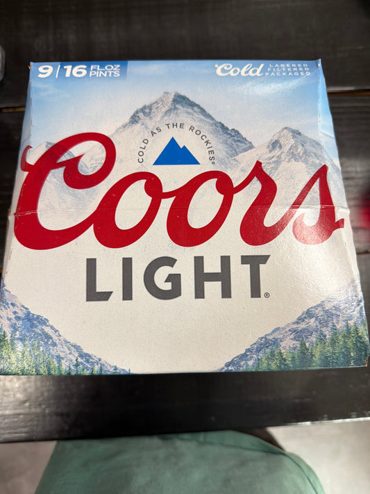 Coors Light 9pk 16oz Aluminum cans