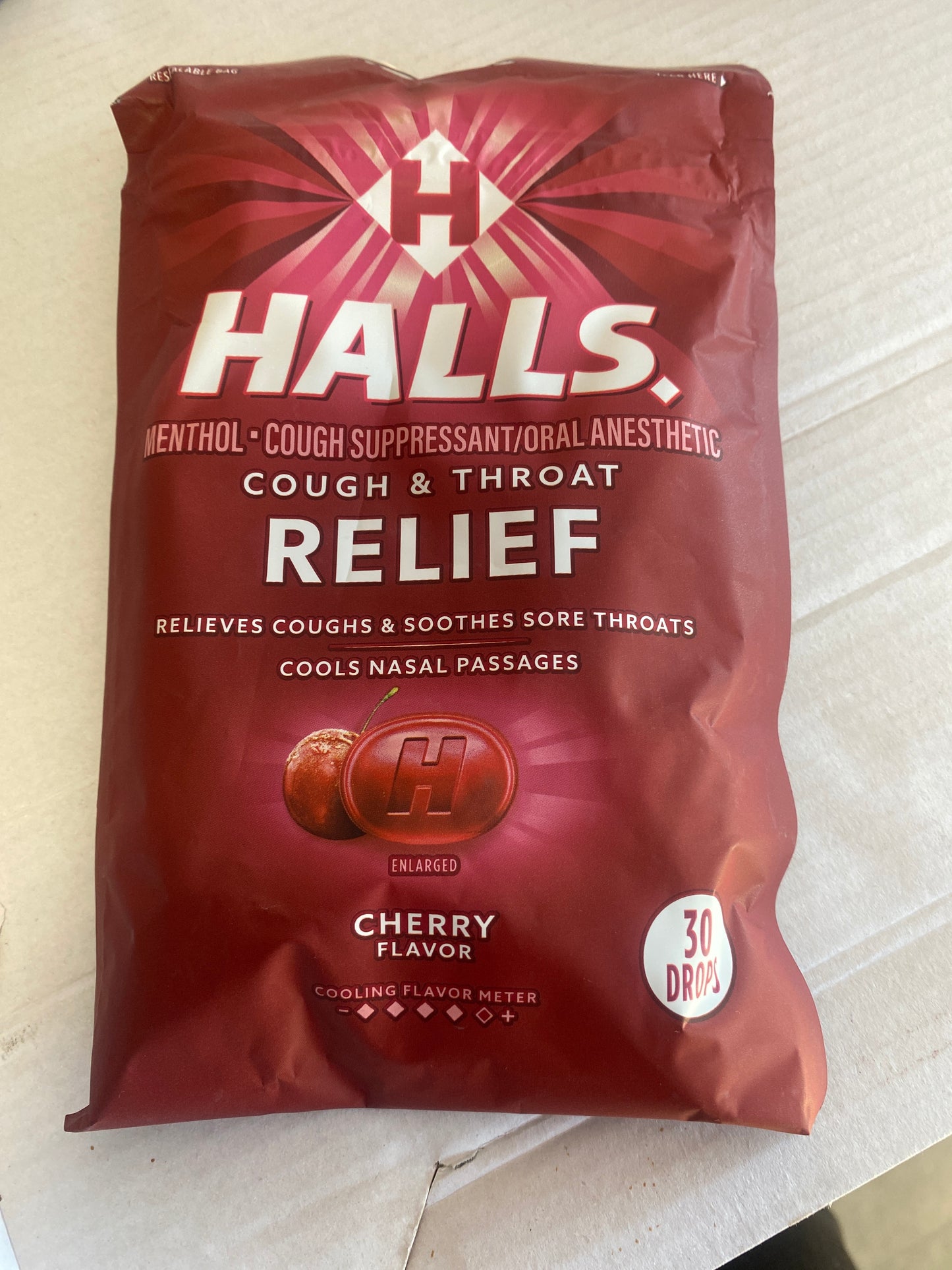 Halls Cherry Cough Drops 30pc