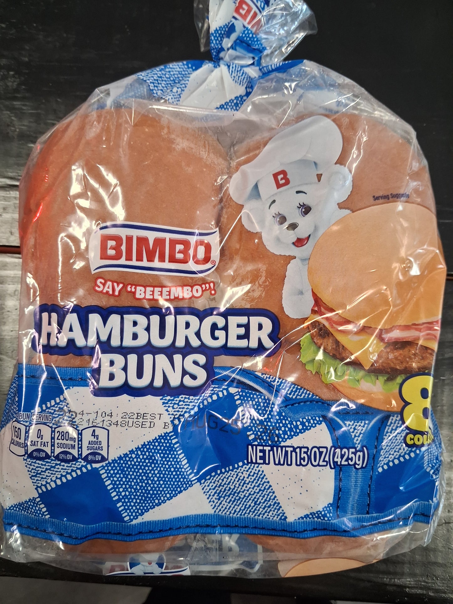 Bimbo hamburger buns 8ct