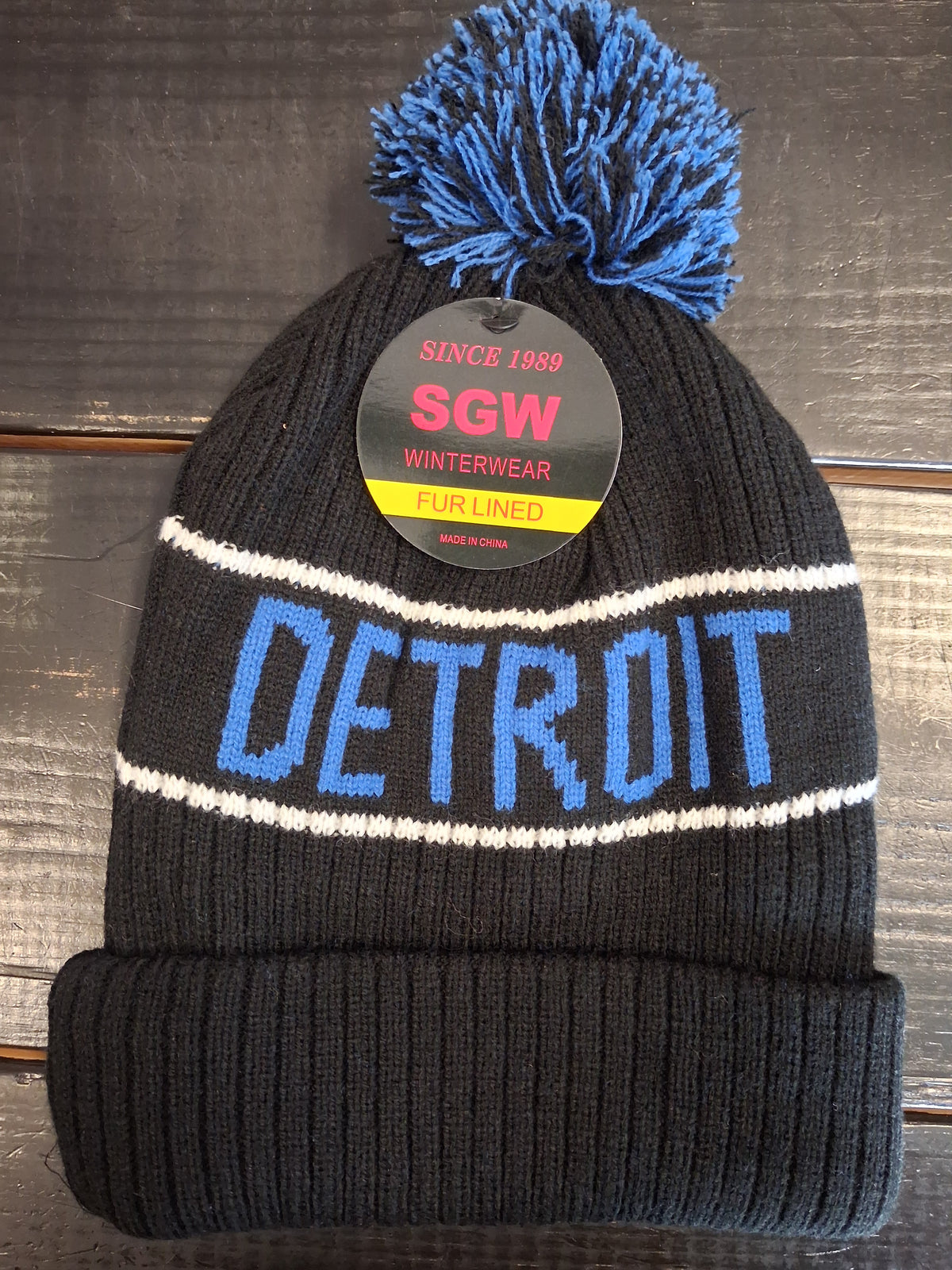 SGW Detroit fur lined hat black