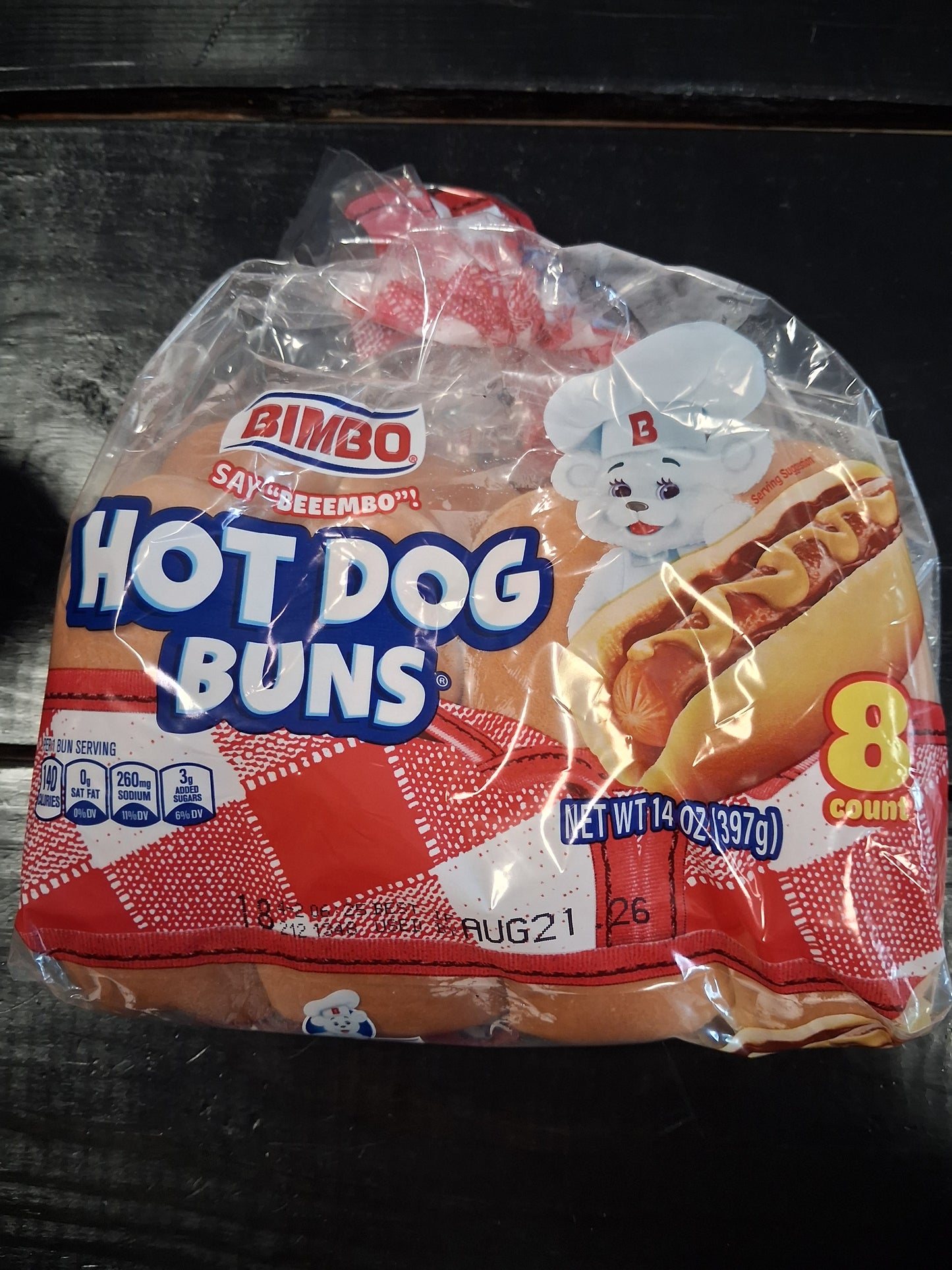 Bimbo hotdogs buns 8 ct.